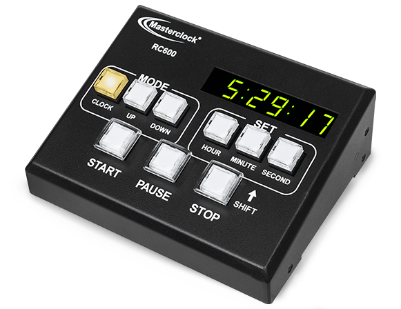 Masterclock RC1000 Dual-Channel Up/Down Production Timer. Redundant PoE and  DC Power; Includes DB25 BreakoutAdapter